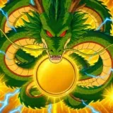 Shenron enroulé autour d’une médaille dorée avec une Dragon Ball à quatre étoiles
